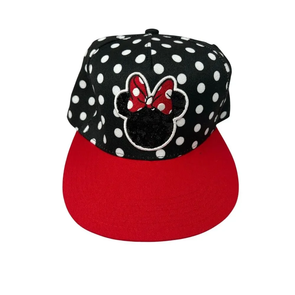 Lot of 2 Women's Disney Minnie Mouse Red Black White Polka Dot Hats